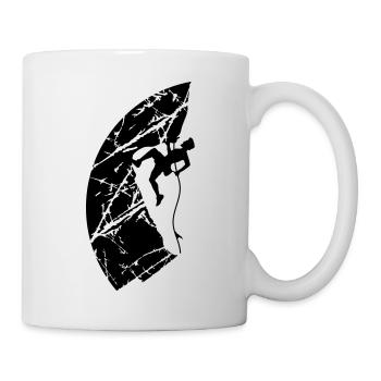 Cracks climbing rope man - Mug - white - Right