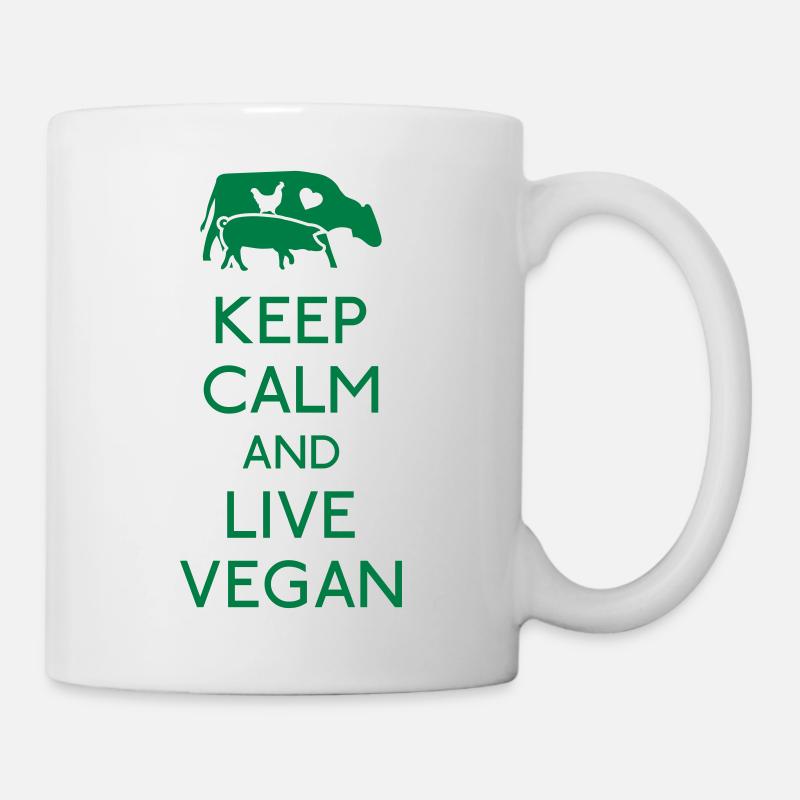Keep Calm live vegan - Mug blanc - blanc