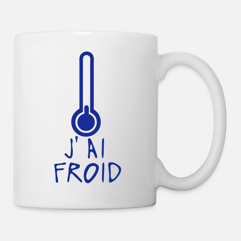 j ai froid thermometre citation - Mug blanc - blanc