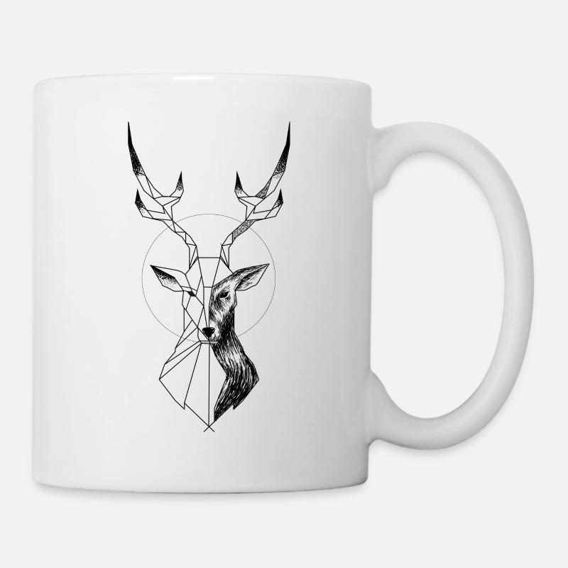 Rentier Elch Hirsch Geweih Christmas Xmax Tattoo - Tasse - Weiß