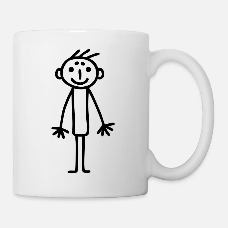 Strichmännchen Kinderbild - Tasse - Weiß