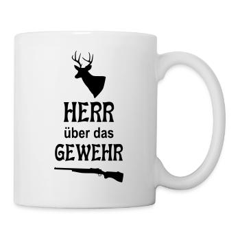 Herr über das Gewehr - Tasse - Weiß - Rechts