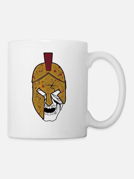 Gladiator mit Helm - Tasse - Weiß