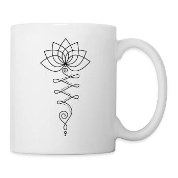 Lotusblüte, Lotus Blume, Yoga Meditation, Festival - Tasse - Weiß - Rechts