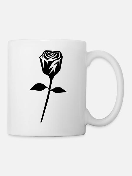 rose flower - Tasse - Weiß