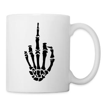 middle finger skull - Tasse - Weiß - Rechts