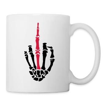 middle finger skulls - Tasse - Weiß - Rechts
