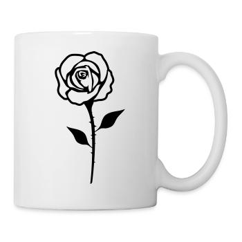 rose - Tasse - Weiß - Rechts