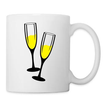 sekt glaeser anstossen - Tasse - Weiß - Rechts