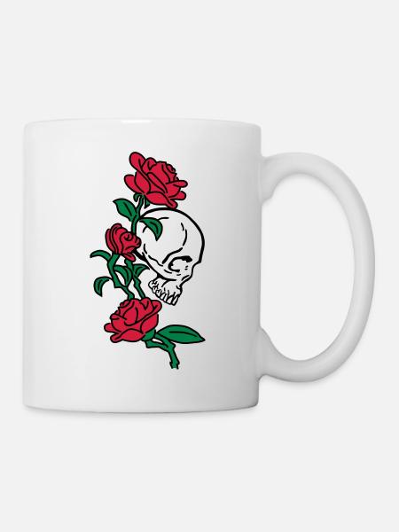 skull and roses es123 - Tasse - Weiß