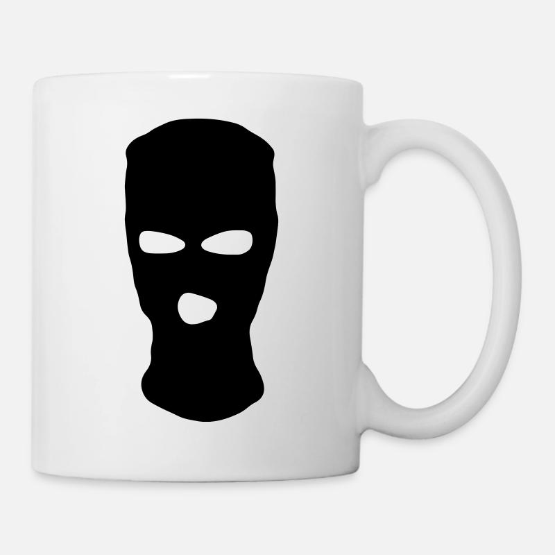 Masque tempête / masque de ski noir - Mug blanc - blanc