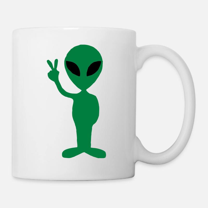 Grüner Alien - Tasse - Weiß