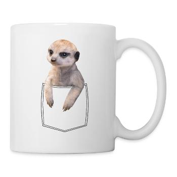 Erdmännchen Meerkat in Brusttasche Hemdtasche - Mug - white - Right
