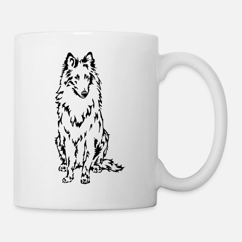 Groenendael dog motif - Mug - white