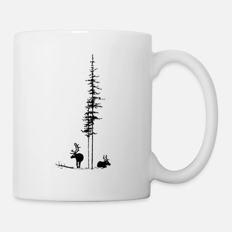 Rennes avec sapins - Mug blanc - blanc