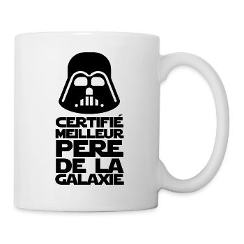 Meilleur père de la galaxie certifié cadeau papa - Mug blanc - blanc - Droite