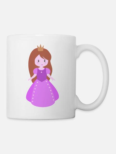 Prinzessin Mädchen Figur - Tasse - Weiß