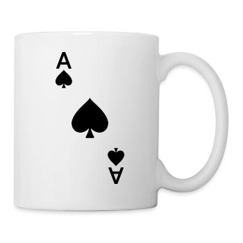 Spielkarte Pik Ass - Tasse - Weiß - Rechts