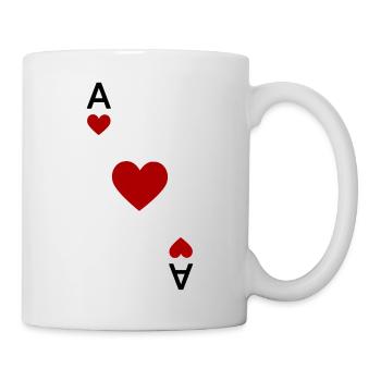 Carte à jouer as de cœur - Mug blanc - blanc - Droite
