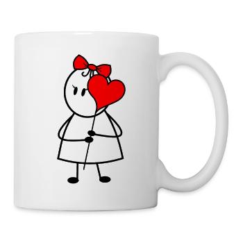 Look de partenaire, histoire d'amour, fille, Saint Valentin - Mug blanc - blanc - Droite