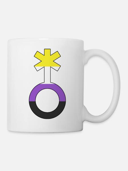 Nonbinär Symbol Non-Binär Nichtbinär Geschlecht - Tasse - Weiß