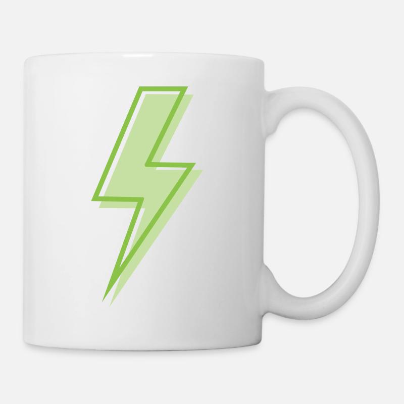 Light green lightning - Mug - white