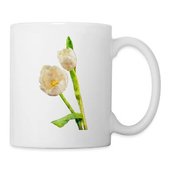 Watercolors Flowers Spring Spring Beginning Tulip - Mug - white - Right