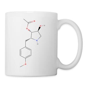Anisomycin Molekül - Farbige Strukturformel - Tasse - Weiß - Rechts
