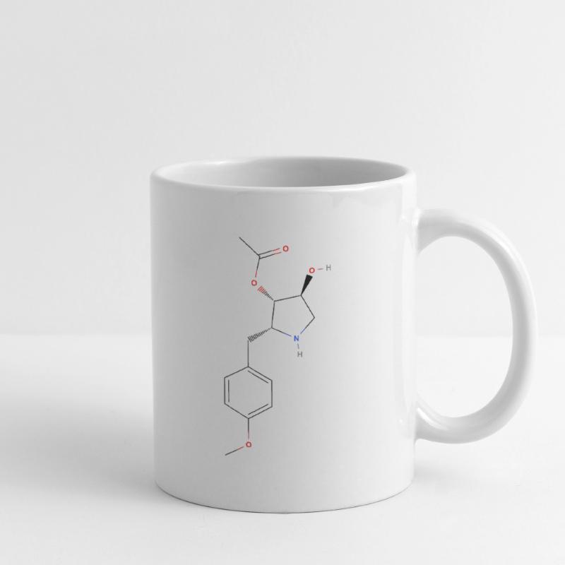 Molécule d’anisomycine - Formule structurale colorée Mug blanc