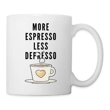 More Espresso less Depresso - Mug blanc - blanc - Droite