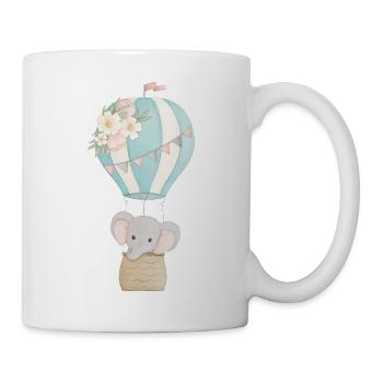 Éléphant en montgolfière - Mug blanc - blanc - Droite