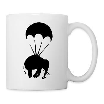 Elefant mit Fallschirm Graffiti Urban Art - Tasse - Weiß - Rechts