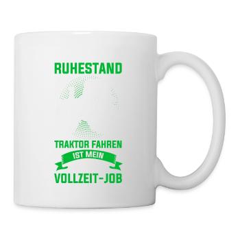 Traktor Rentner Ruhestand Trecker Landwirt Opa - Tasse - Weiß - Rechts