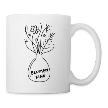 Blumenvase mit Herzen Spruch Blumenkind Hochzeit - Tasse - Weiß - Rechts