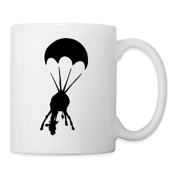 Giraffe mit Fallschirm Graffiti Urban Art - Tasse - Weiß - Rechts