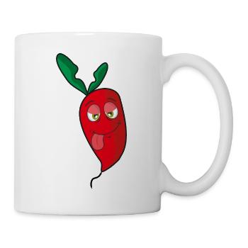 radish - radishes - character - cartoon - Mug - white - Right