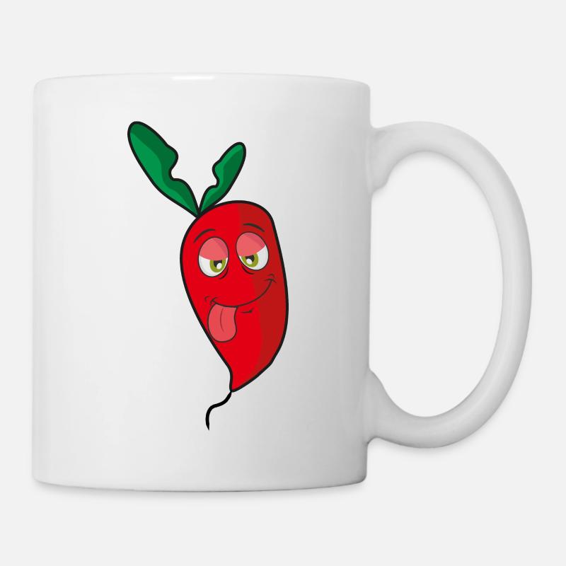 radish - radieschen - character - Cartoon - Tasse - Weiß