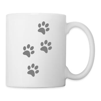 Traces de pattes - Mug blanc - blanc - Droite