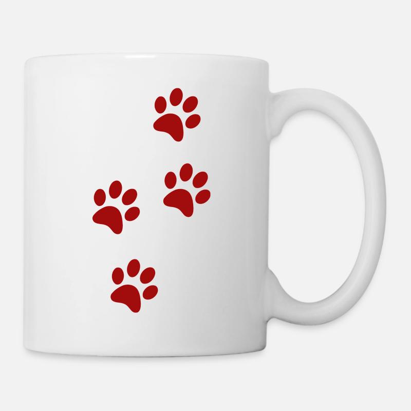 Pfotenspuren - Tasse - Weiß