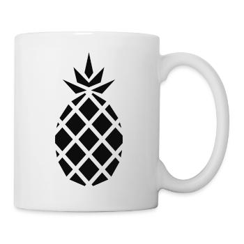 Schwarze Ananas - Tasse - Weiß - Rechts