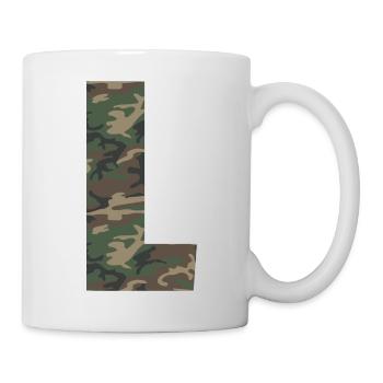 Tough letter L in camouflage pattern! - Mug - white - Right