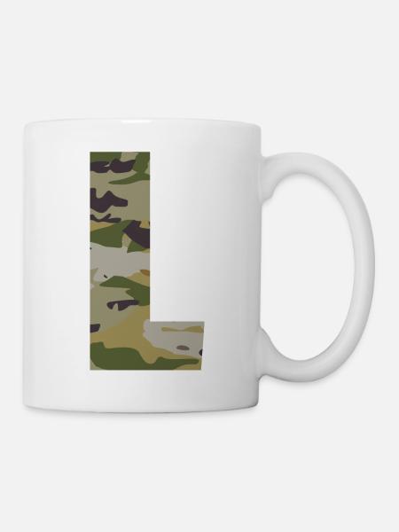 Camouflage letter L - Mug - white
