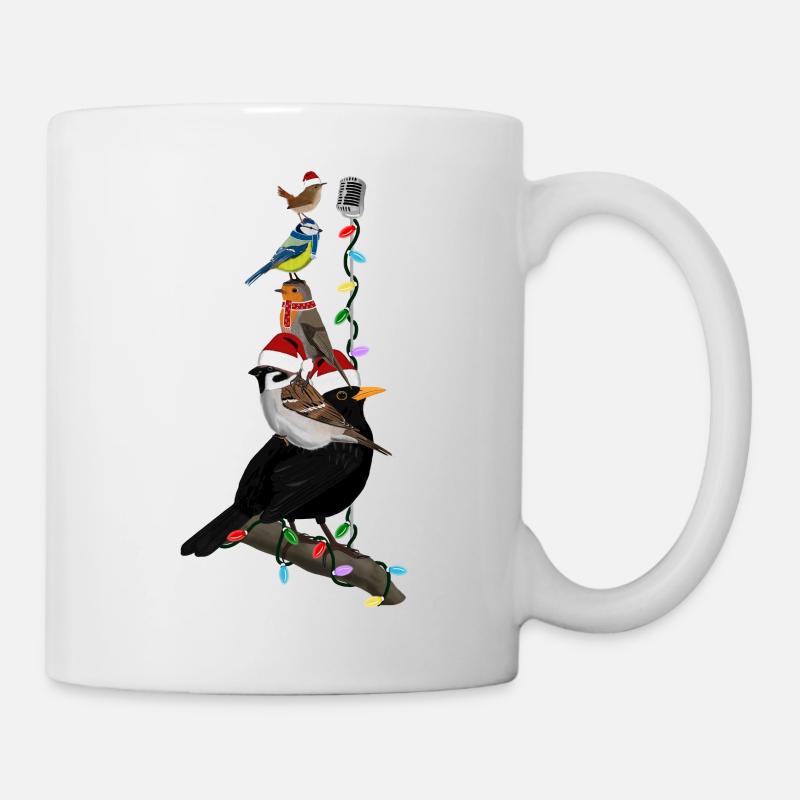 Birds Christmas Bird Blackbird Robin Sparrow - Mug - white