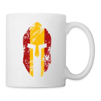 Spartanischer Helm mit der Flagge Spaniens - Tasse - Weiß - Rechts