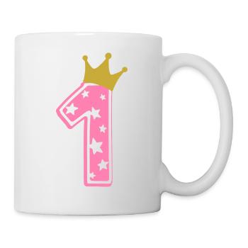 1 Krone 1. Geburtstag 1 Jahr - Tasse - Weiß - Rechts