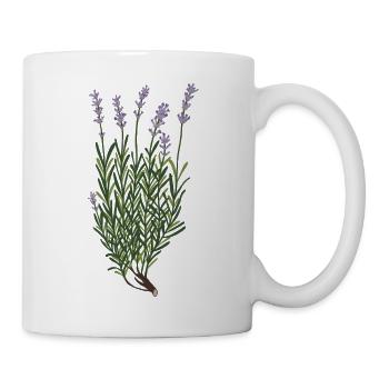 Lavendel botanische Zeichnung - Tasse - Weiß - Rechts