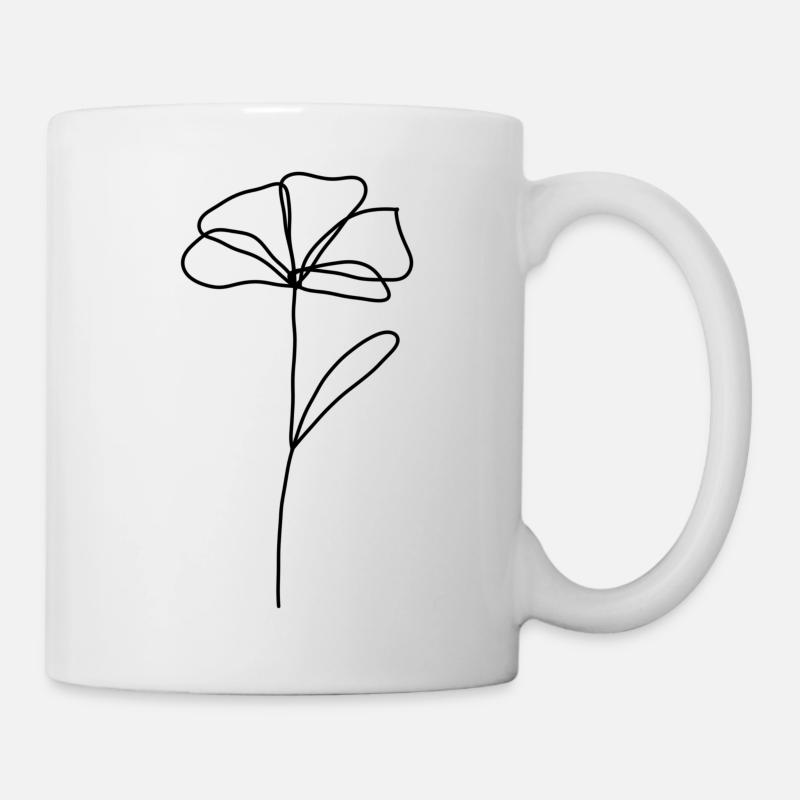 Fleur d’une ligne - Mug blanc - blanc