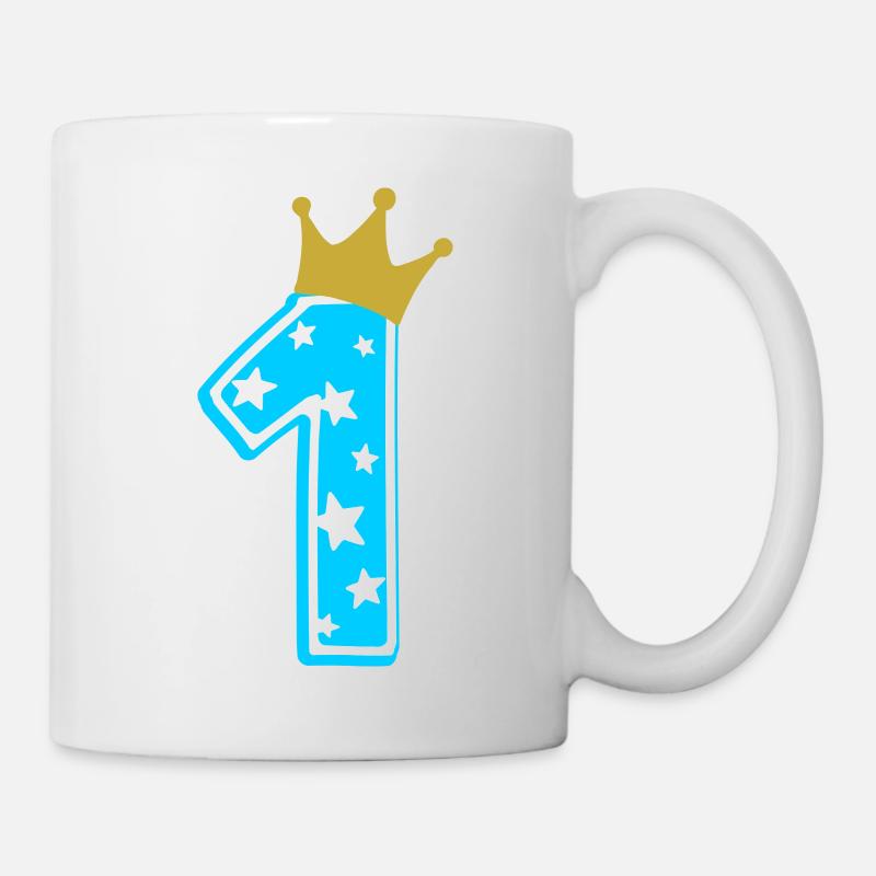 1 couronne 1er anniversaire 1 an - Mug blanc - blanc