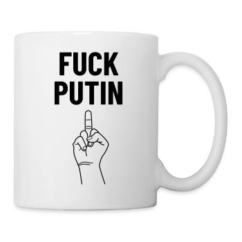 Fuck Putin mit Mittelfinger - Tasse - Weiß - Rechts