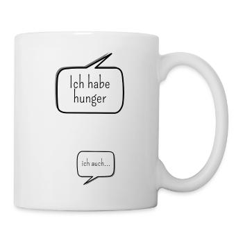 Sprechblasen Mutter und Kind Hunger - Tasse - Weiß - Rechts